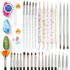 Nail Art Brushes Dotting Tools Pens 31pcs Starter Manicure Design Set Beetles
