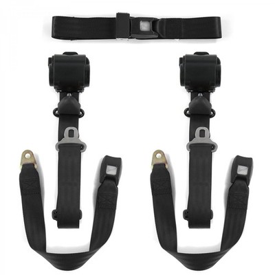 49 - 1958 Standard 3pt BK Retractable Bench Seat Belt Kit - 3 Belts