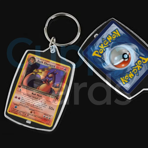 Dark Charizard, Team Rocket 1st Edition 21/82 | Mini Pokemon Card Keychain