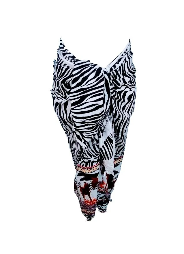 African Beach sarong Kanga Leso 围巾 棉材料 斑马 多款  — 第 4/4 张图片