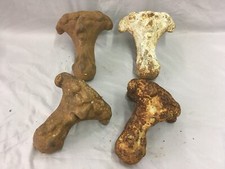 4 Antique Cast Iron Rare Figural Rams Head Tub Feet Old VTG Bathtub 1563-23B