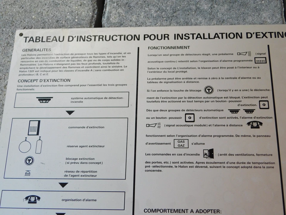 vintage PLAQUE suisse USINE consigne SECURITE ELECTRIQUE cerberus SECURITY RULES - Photo 3/4