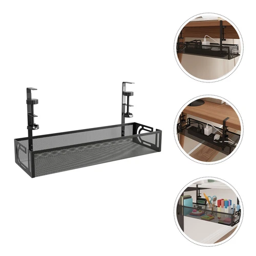  Wire Management Tray under Desk Storage Organizer Office Clamp Cord Holder for