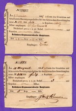 RUSSIA GERMANY LOT OF 4 settlement receipts 1863-68s 764