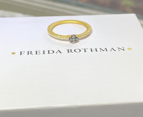 FREIDA ROTHMAN 14K Gelbgold Vermeil & Sterlingsilber Vorsteckklee Ring - Bild 12 von 13