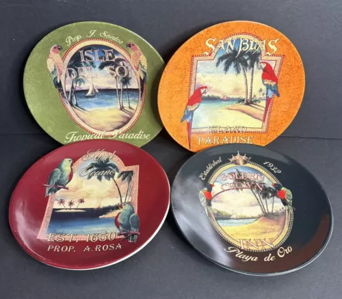 4 Certified International Tropical Hotels Side Plate 8 1/4” Catherine Jones