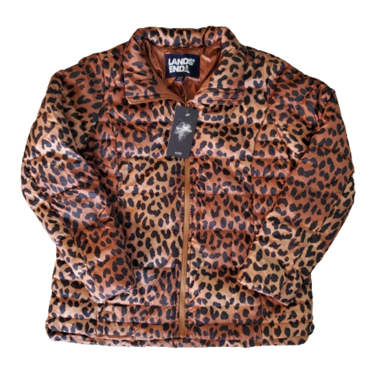 Lands end leopard coat cheap