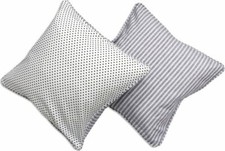 Copricuscino Cuscini Divano 2 Federe Cotone 42x42 cm Blu Camille Blanco Raya