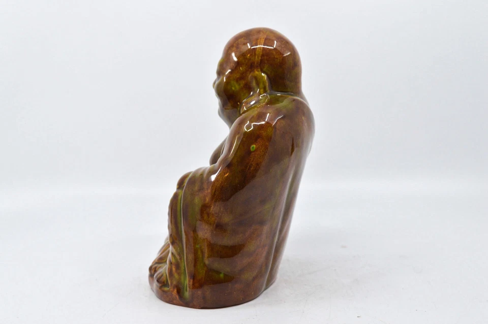 Estilo chino vintage, cerámica, Buda feliz, Buda graso, estatua, 7 pulgadas de alto Foto 3 de 4