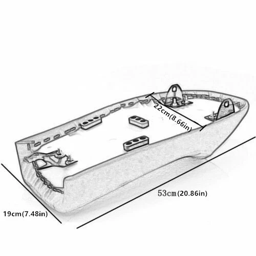 Cojín de asiento de sillín plano café corredor joroba moto para Honda Kawasaki Suzuki Foto 2 de 4