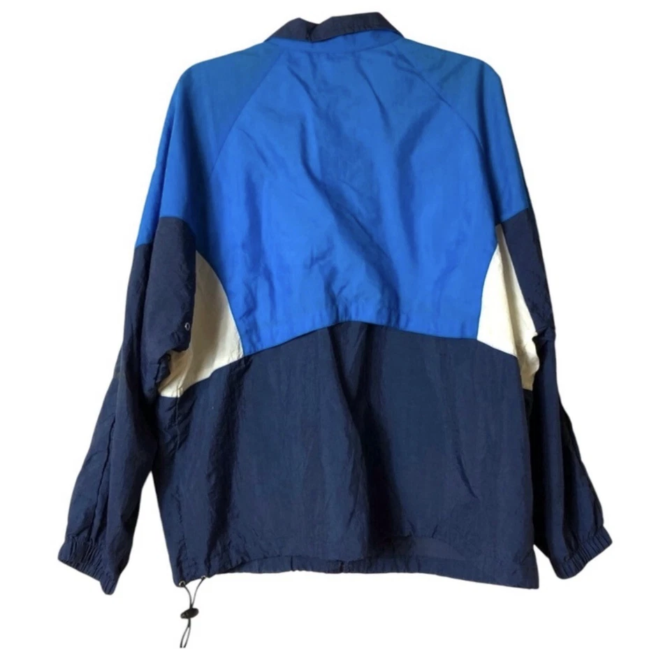 Leggings vintage REEBOK 90’s Y2K terno de pista azul com zíper frontal cintura alta M/G - Imagem 3 de 4