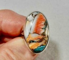 Oyster Turquoise 925 Sterling Silver Ring Mother's Day Jewelry All Size Ck-31