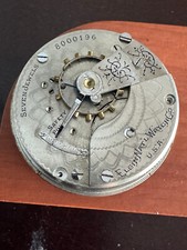 VINTAGE 18 SIZE ELGIN POCKET WATCH MOVEMENT, GR. 208, FOR PARTS, NOT RUNNING