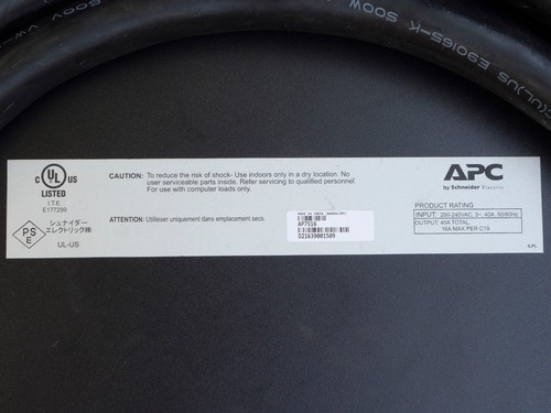 APC AP7516 6-Outlet 208V Power Distribution Unit (1 RU) - Picture 3 of 15