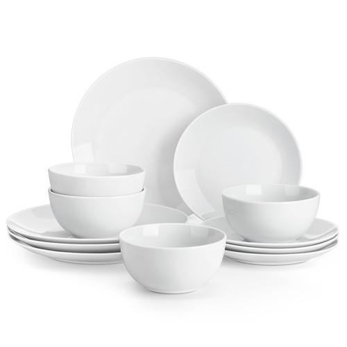 MALACASA Series Amelia, Porcelain Dinnerware Set White Dishware Service for 4/6 - Picture 57 of 58