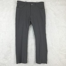 Vintage Lee Mens Pants Straight Leg Polyester Charcoal Gray Wash High Rise 36x30