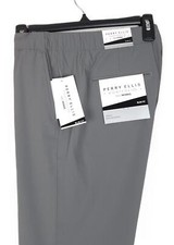 Perry Ellis Mens Slim Fit Tech Golf Dress Pants XXL Grey Solid Stretch NWT