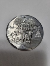 Vtg Wendell August Forge aluminum annual Ornament 1995 Sleigh Ride USA estate