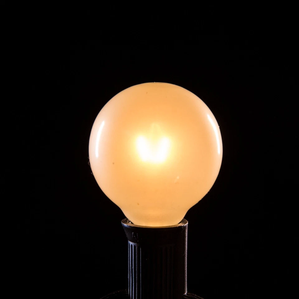 Box of 25 G40 Frosted White 1.6” 5W C7 E12 Base String Light Replacement Bulbs - Image 2 of 4