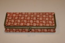 Vintage Terry Queen patented Snap shut eye glass case metal rim FRAME INSIDE