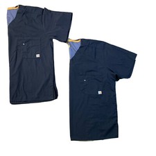 Carhartt Women's Black Sz L Scrub Top V-Neck Two Pocket Lot Of 2 Workwear C15101