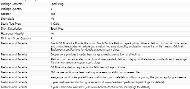 8 bujías dobles platino para Chevrolet Trailblazer EXT 2003-2006 V8-5,3 L Foto 4 de 4