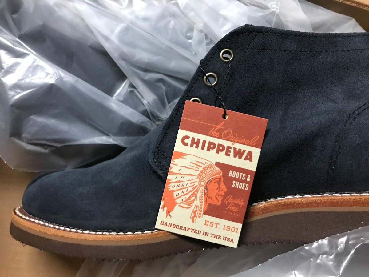 NIB New Mens Chippewa Milford Chukka Boots shoes Navy Suede  display picture 3