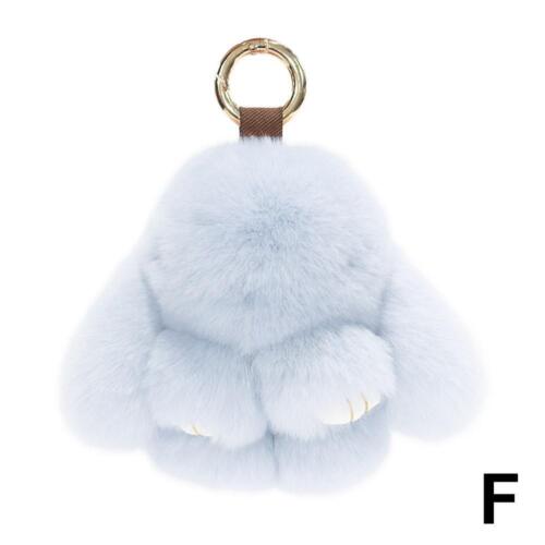 Adorable Keychain Toy Charm Plush Fluffy RabbitsKeyring Bunny UK Fur Bag E6B9 - Picture 23 of 26