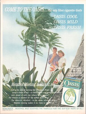 palm all cigarettes 1961 Oasis Menthol Cigarettes Vintage Print Ad Tropical Bird Paradise Palm  Tree
