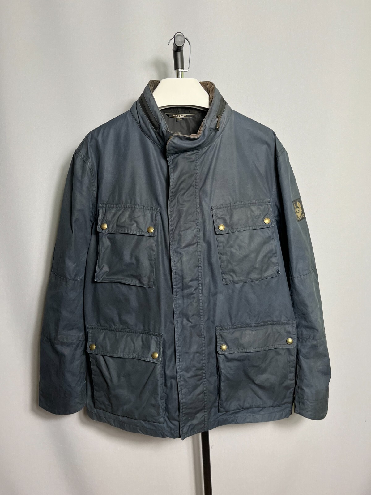 CHAQUETA EXPLORADORA DE ALGODÓN ENCERADO CON CAPUCHA MALVA PROFUNDA AZUL US 5...