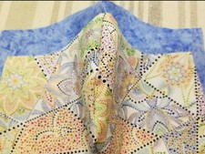 Reversible Adult patchwork colorful designs and shapes mask.