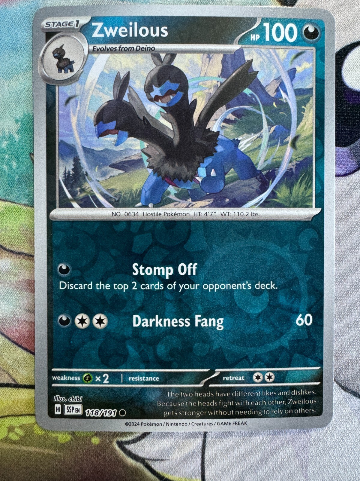 Zweilous Reverse Holo English Pokemon TCG BKBA347