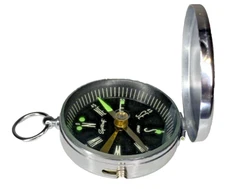 Sportcraft Handheld Pocket Compass closeable case Detroit style Monogram "D" Lid