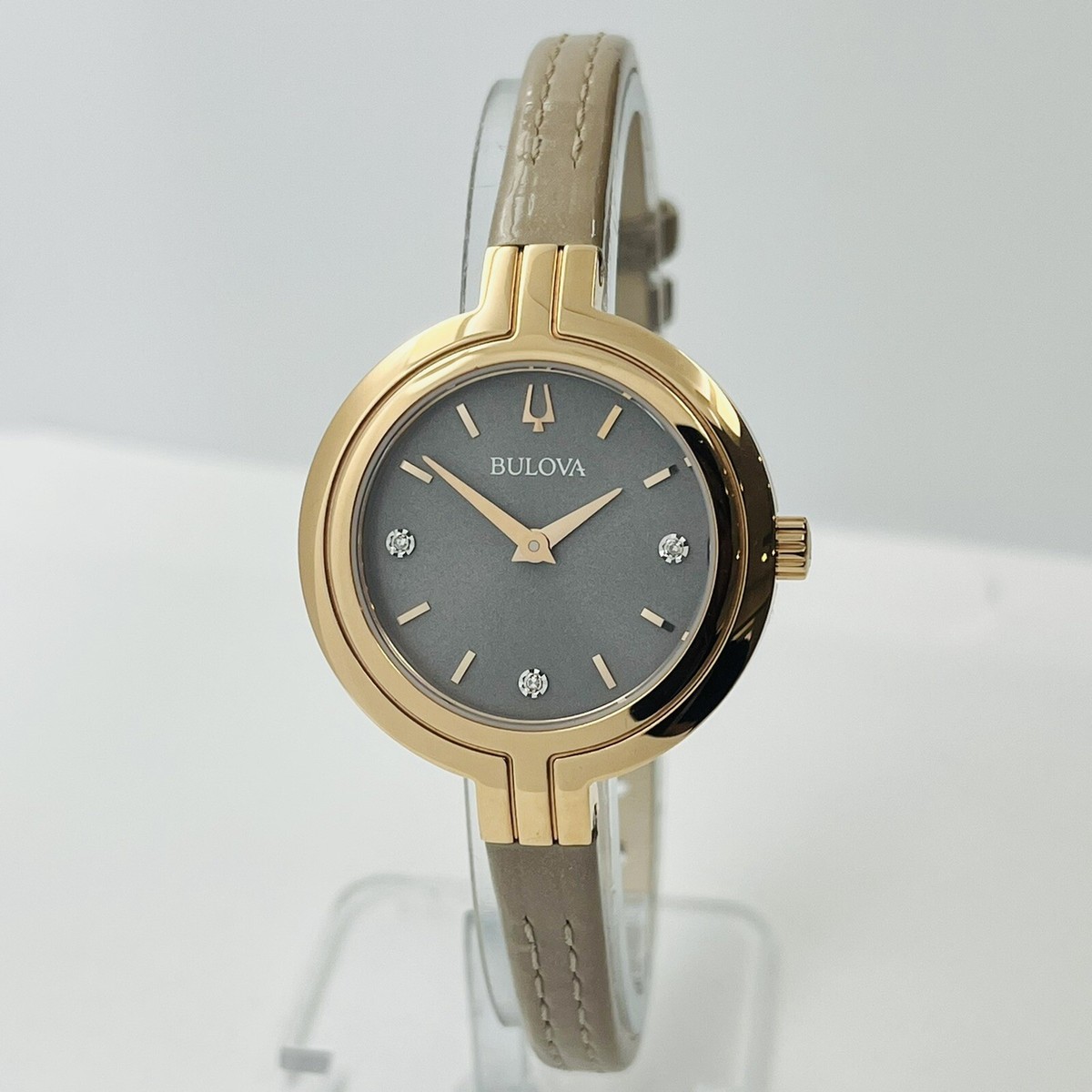 Bulova Rhapsody Women's Crystal Rose Gold Brown Dial 30mm Watch