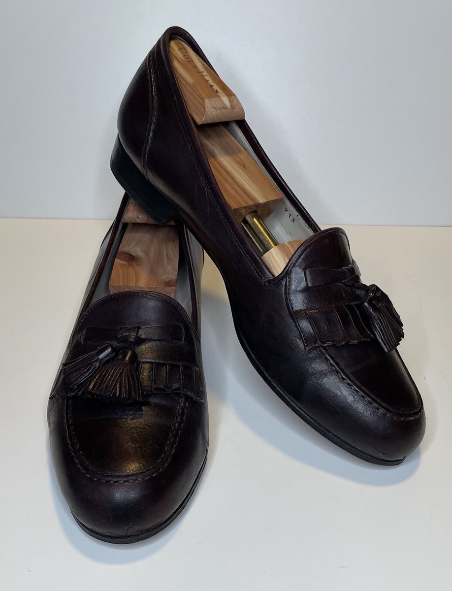 Bragano by Cole Haan Italy 11.5 M Chocolate Leather Tassel  display picture 2