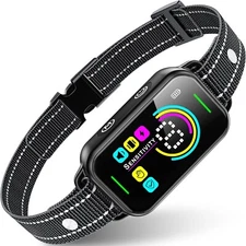 DINJOO Bark Collar for Large Medium Small Dogs,Smart Bark Collar Recharge Black