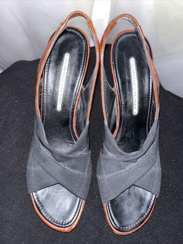 Donald J. Pliner Peep Toe Sling Back Cuban Heel Mix Tones Size 10M Woman's - Picture 5 of 14