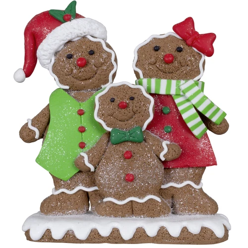 Lebkuchenfamilie 15cm Tischdeko Lebkuchenmann Weihnachtsdeko Pfefferkuchen braun - Bild 2 von 2