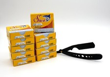 1000 Shark Single Edge Half Razor Blades Lotus Straight Edge BlackMetal Razor
