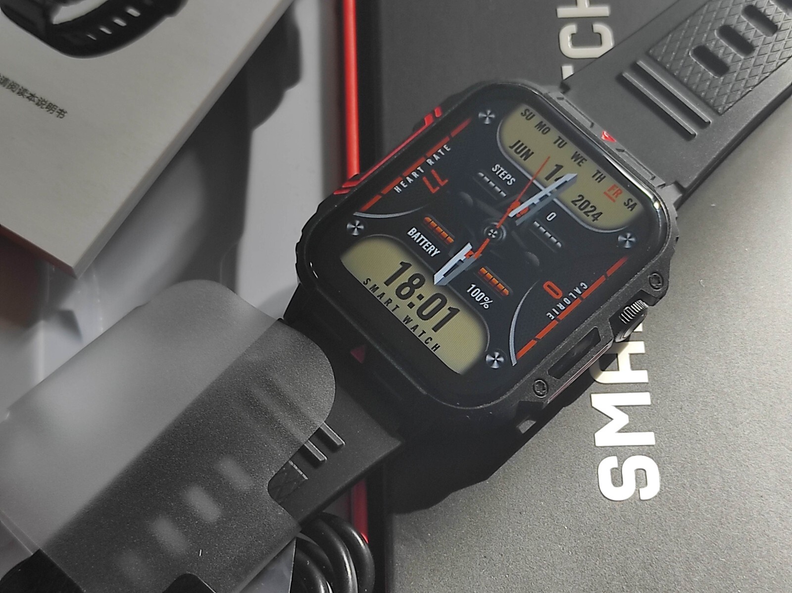 Montre connectée 1.95 pouces avec appels Bluetooth et suivi cardiaque continu