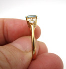 10K Yellow Gold Blue Topaz & Diamond Ring Size 7 [R280] — photo 7