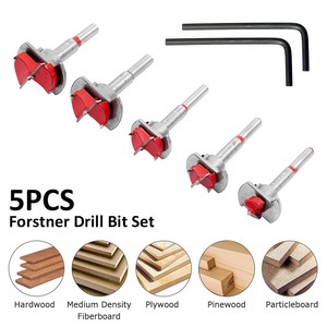 5PC Forstner Drill Bits Set Kitchen Wood Door Hinge Hole 5PC Forstner Drill Bits Set Kitchen Wood Door Hinge Hole