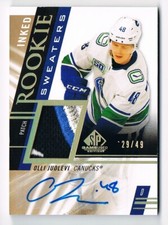 2020-21 SP Game-Used Rookie Inked Sweaters Patch Autograph Olli Juolevi 29/49 !!