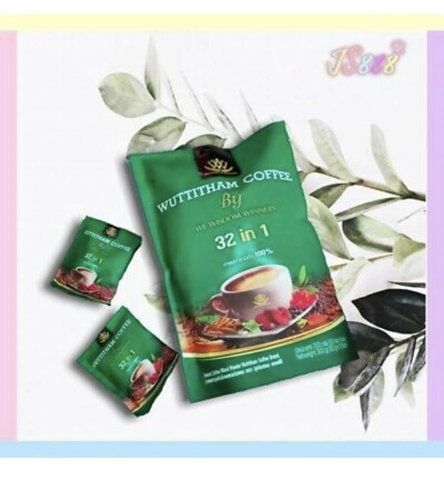 2 bolsas de hierbas de café Wuttitham 23 en 1 café instantáneo Foto 3 de 3