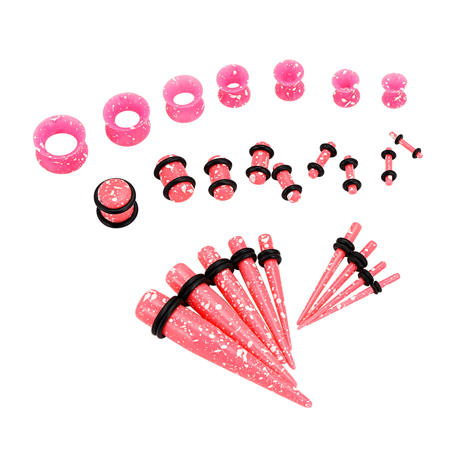 1450 PCS Silicone Ear Gauges Kit Flesh Tunnels Plugs Piercing Taper