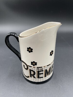 Anthropologie Bistro Tile de la Creme Creamer French Cafe New In Box