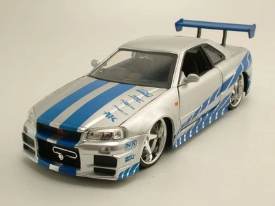 Nissan Skyline GT-R R34 2002 silber blau Brian Fast & Furious 1:24 Jada Toys - Bild 1 von 4