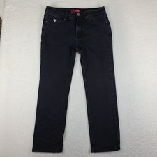 GUESS Jeans Mens 32x30 Black Straight Leg Dark Wash Denim