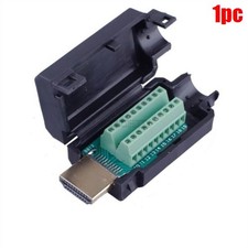Hdmi Male 19P Plug Breakout Terminals Solderless Connector With Black Cover pc