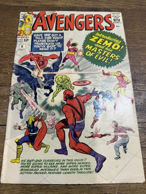 #ad Avengers #6 1964 1st full app. Baron Zemo 1st app. second Black Knight $68.95